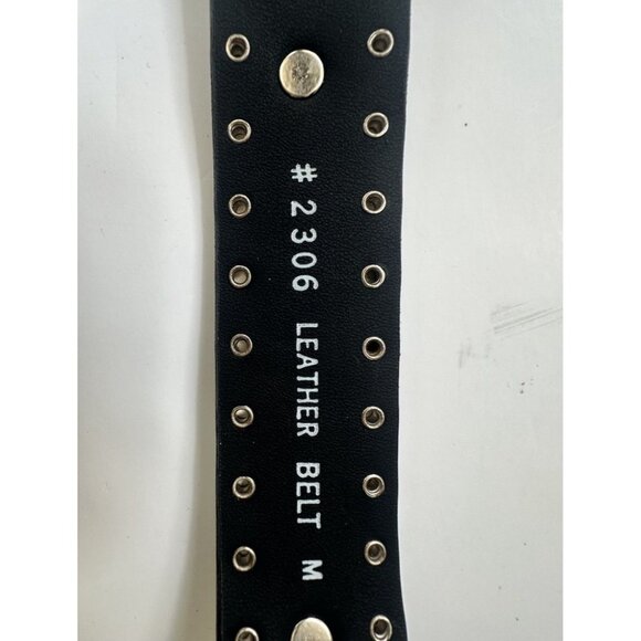 Womens Motorcycle Black Leather~Belt~Studded Cowgirl~Old Stock Genuine Medium - Picture 5 of 7